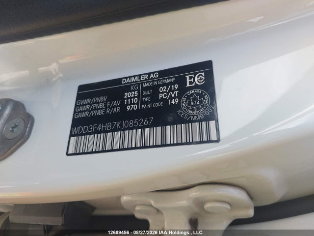 WDD3F4HB7KJ085267 Mercedes-Benz A 250 4matic