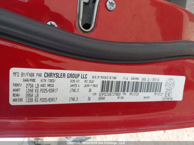 Dodge Journey Sxt 2014 3C4PDCCG0ET279828 Image 9