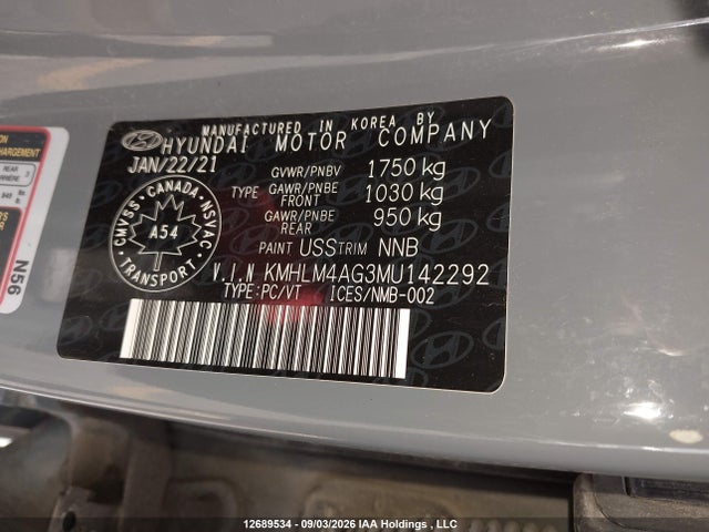 Продаж на аукціоні авто 2021 Hyundai Elantra Preferred Ivt, vin: KMHLM4AG3MU142292, номер лоту: 12689534