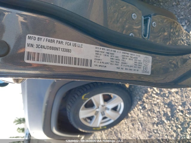 Продажа на аукционе авто 2022 Jeep Compass North, vin: 3C4NJDBB8NT133883, номер лота: 12689552
