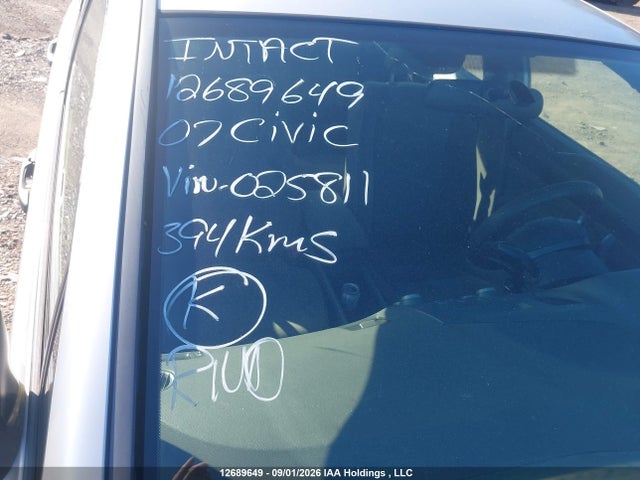 12689649 :رقم المزاد ، 2HGFA16397H025811 vin ، 2007 Honda Civic Dx مزاد بيع