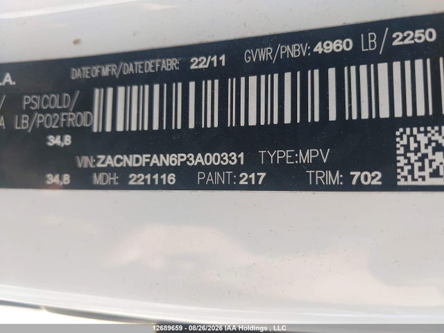 12689659 :رقم المزاد ، ZACNDFAN6P3A00331 vin ، 2023 Dodge Hornet Gt مزاد بيع