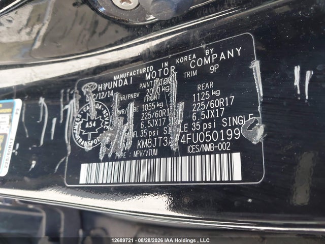 Hyundai TUCSON GLS 2015 KM8JT3AF4FU050199 Image 9