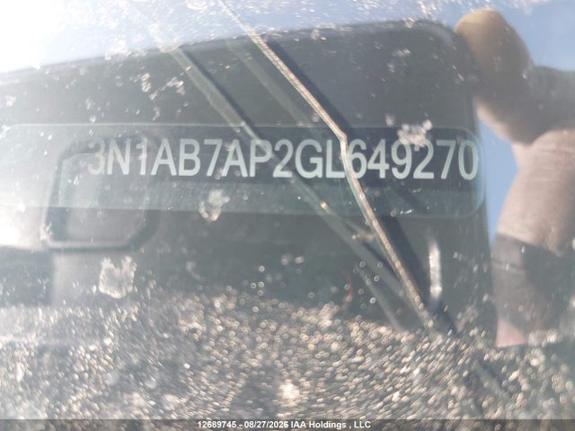 12689745 :رقم المزاد ، 3N1AB7AP2GL649270 vin ، 2016 Nissan Sentra S/sv/sr/sl مزاد بيع