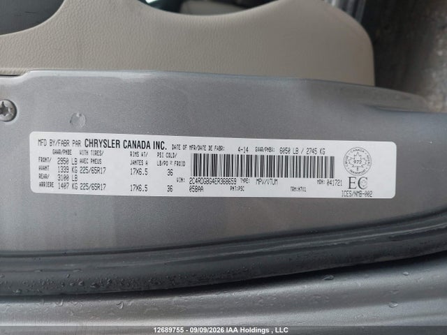 Dodge Grand Caravan Se/sxt 2014 2C4RDGBG4ER368659 Image 9