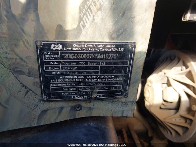 Продажа на аукционе авто 2019 Argo 650 8x8 Atv, vin: 2DG0S0007KNM19270, номер лота: 12689764