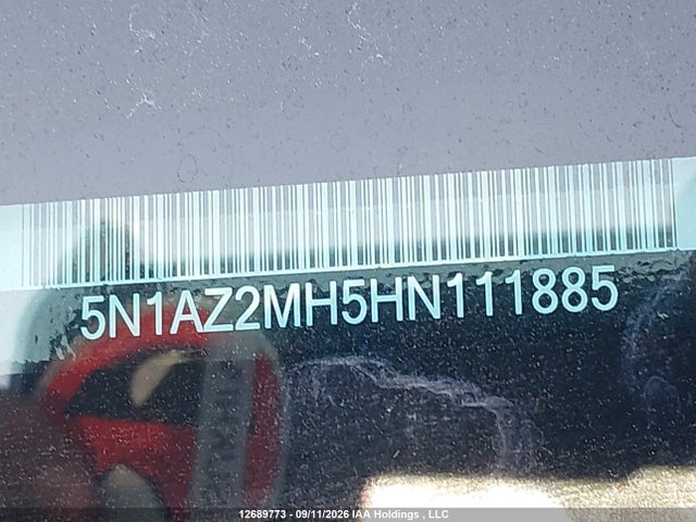 5N1AZ2MH5HN111885 Nissan Murano S/sl/sv/platinum