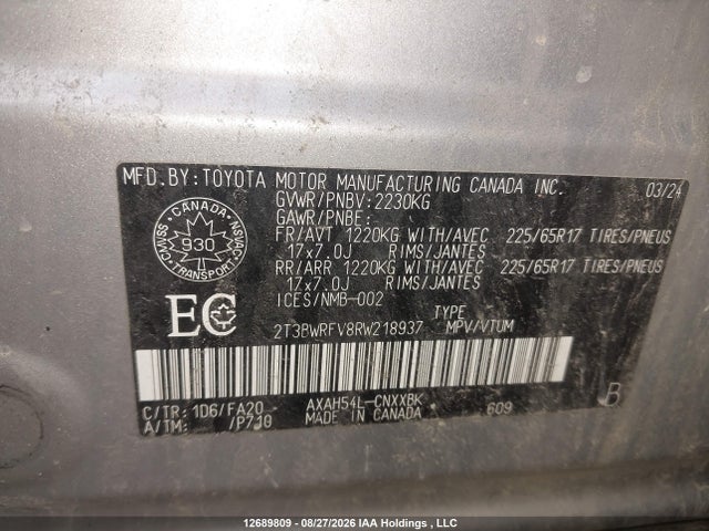 Toyota Rav4 Hybrid Le 2024 2T3BWRFV8RW218937 Image 9