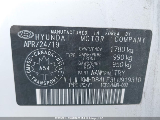 Hyundai Elantra 2020 KMHD84LF3LU919310 Image 9