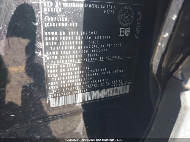 Продажа на аукционе авто 2020 Volkswagen Tiguan Sel Premium R-line, vin: 3VV4B7AX0LM097087, номер лота: 12689823