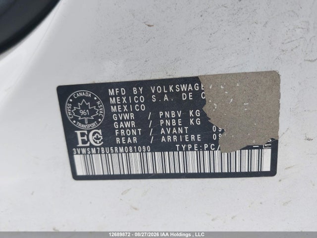 3VWSM7BU5RM081090 Volkswagen Jetta Comfortline