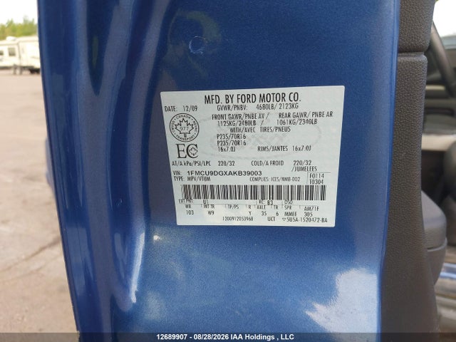 Продаж на аукціоні авто 2010 Ford Escape, vin: 1FMCU9DGXAKB39003, номер лоту: 12689907