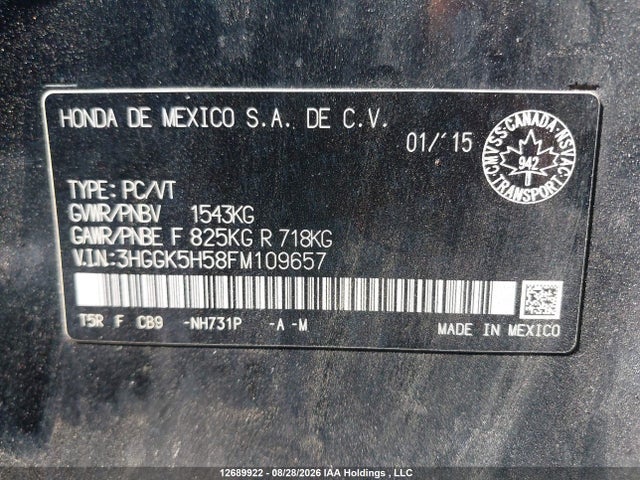 Honda FIT LX 2015 3HGGK5H58FM109657 Image 19