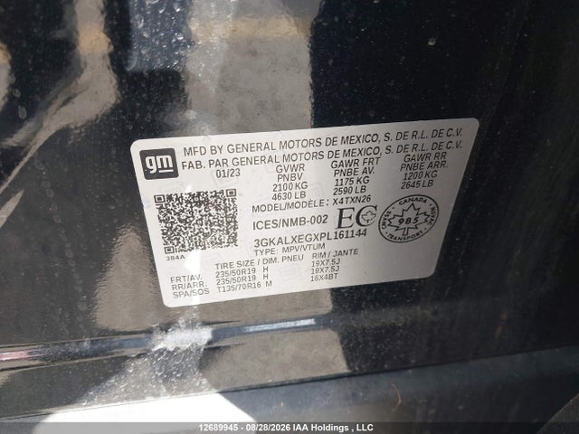 12689945 :رقم المزاد ، 3GKALXEGXPL161144 vin ، 2023 Gmc Terrain Denali مزاد بيع