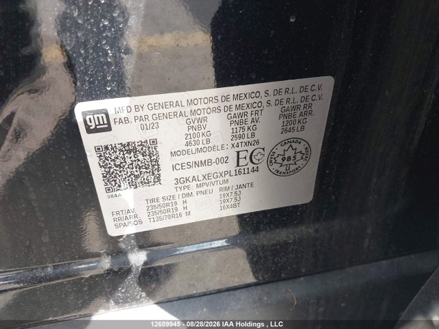 12689945 :رقم المزاد ، 3GKALXEGXPL161144 vin ، 2023 Gmc Terrain Denali مزاد بيع
