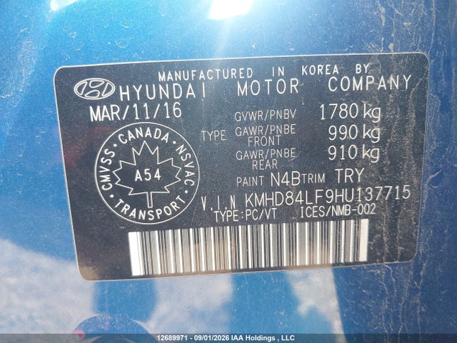 2017 Hyundai Elantra Gl მანქანა იყიდება აუქციონზე, vin: KMHD84LF9HU137715, აუქციონის ნომერი: 12689971