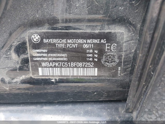 Aukcja sprzedaży 2011 Bmw 328i Xdrive, vin: WBAPK7C51BF087252, numer aukcji: 12689973