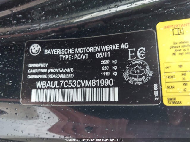 Продажа на аукционе авто 2012 Bmw 128 I, vin: WBAUL7C53CVM81990, номер лота: 12689985