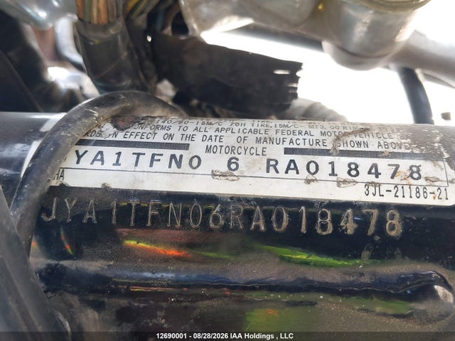 12690001 :رقم المزاد ، JYA1TFN06RA018478 vin ، 1994 Yamaha Xv1100 مزاد بيع