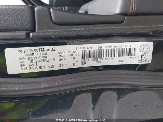 Продаж на аукціоні авто 2020 Jeep Grand Cherokee Trailhawk, vin: 1C4RJFLT8LC262705, номер лоту: 12690016