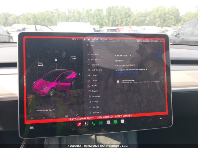2024 Tesla Model Y Long Range/rwd მანქანა იყიდება აუქციონზე, vin: 7SAYGDEDXRF990111, აუქციონის ნომერი: 12690064