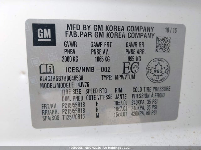 Buick Encore Premium 2017 KL4CJHSB7HB046538 Image 18