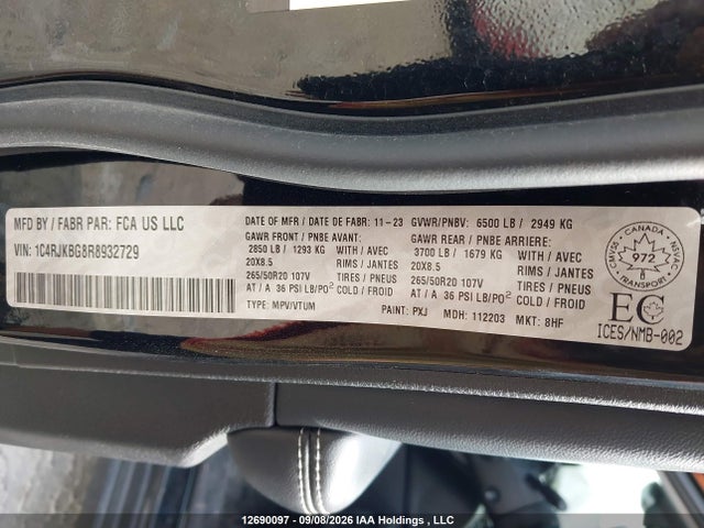 Продаж на аукціоні авто 2024 Jeep Grand Cherokee L Limited, vin: 1C4RJKBG8R8932729, номер лоту: 12690097
