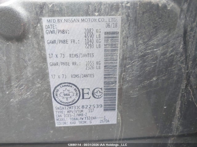 Nissan Rogue S/sl 2018 5N1AT2MT3JC822539 Image 9