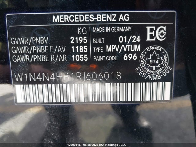 Aukcja sprzedaży 2024 Mercedes-benz Gla 250 4matic, vin: W1N4N4HB1RJ606018, numer aukcji: 12690116