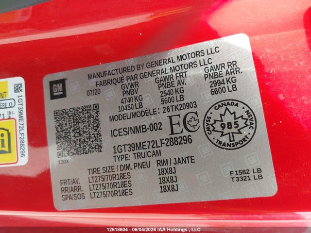 GMC Sierra 2500hd Sle 2020 1GT39ME72LF288296 Image 9
