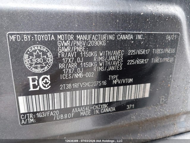 Toyota RAV4 LE 2021 2T3B1RFV5MC207516 Image 21