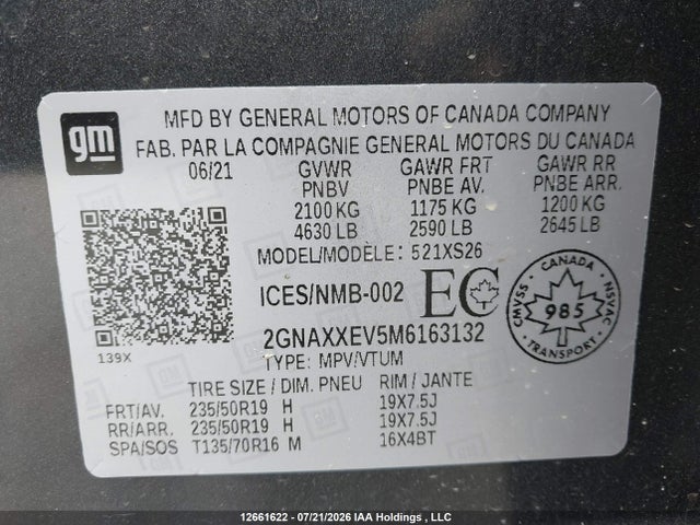 Chevrolet Equinox Premier 2021 2GNAXXEV5M6163132 Image 17