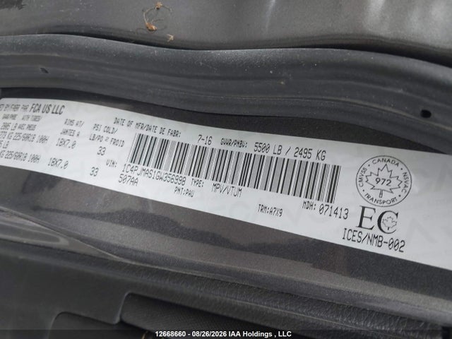 1C4PJMAS1GW356998 Jeep Cherokee Sport