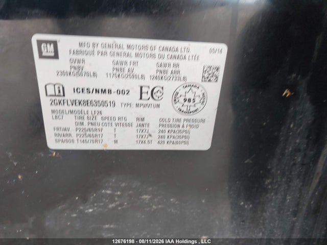 GMC Terrain Sle-1 2014 2GKFLVEK8E6350519 Image 20