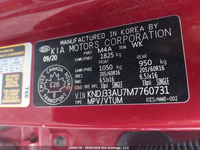 KNDJ33AU7M7760731 KIA Soul Ex/ex Premium/ex+/gt-line Limited