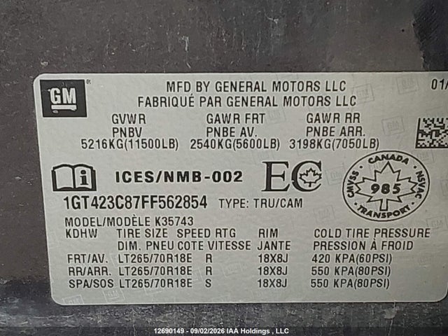 GMC Sierra 3500hd Slt 2015 1GT423C87FF562854 Image 9