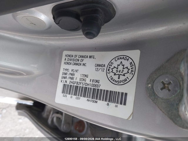 Продажа на аукционе авто 2013 Honda Civic Ex 4dr, vin: 2HGFB2F57DH100697, номер лота: 12690158