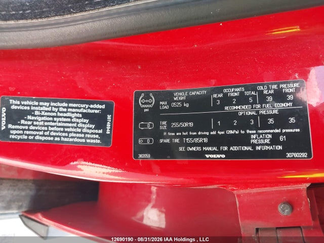12690190 :رقم المزاد ، YV4CR852471382059 vin ، 2007 Volvo Xc90 مزاد بيع