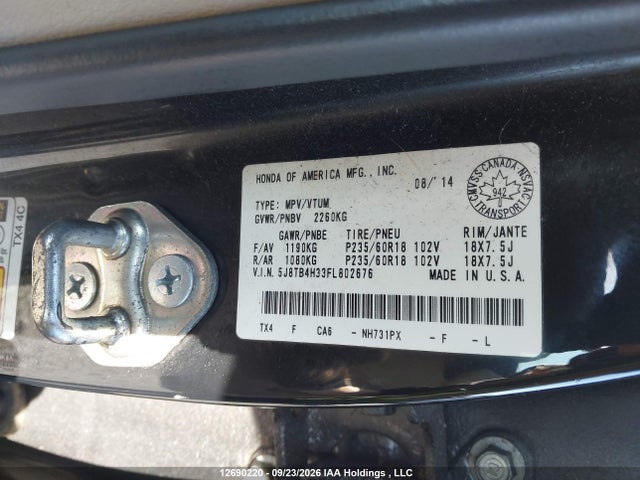 Acura RDX 2015 5J8TB4H33FL802676 Image 9