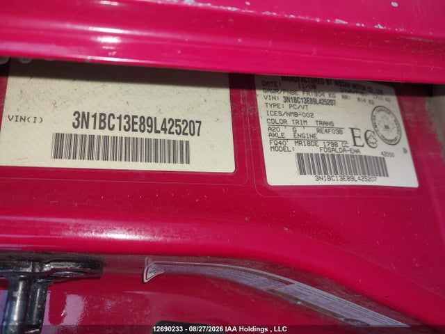 Aukcja sprzedaży 2009 Nissan Versa, vin: 3N1BC13E89L425207, numer aukcji: 12690233