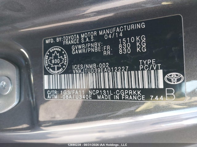Toyota Yaris 2014 VNKJTUD39EA012227 Image 19