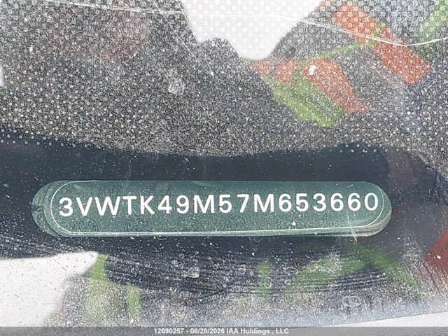 Продаж на аукціоні авто 2007 Volkswagen Jetta Glx, vin: 3VWTK49M57M653660, номер лоту: 12690257