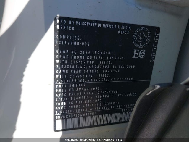 Volkswagen TAOS SE 2025 3VVUC7B26SM071981 Image 18