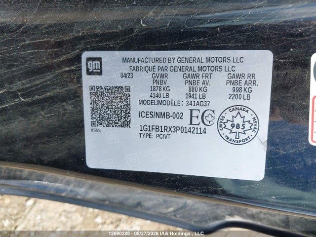 Продаж на аукціоні авто 2023 Chevrolet Camaro Ls/lt, vin: 1G1FB1RX3P0142114, номер лоту: 12690288