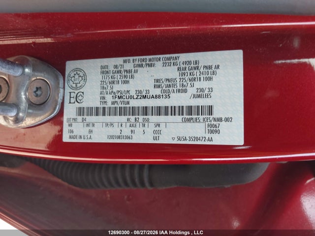 Ford Escape Titanium 2021 1FMCU0LZ2MUA88135 Image 9