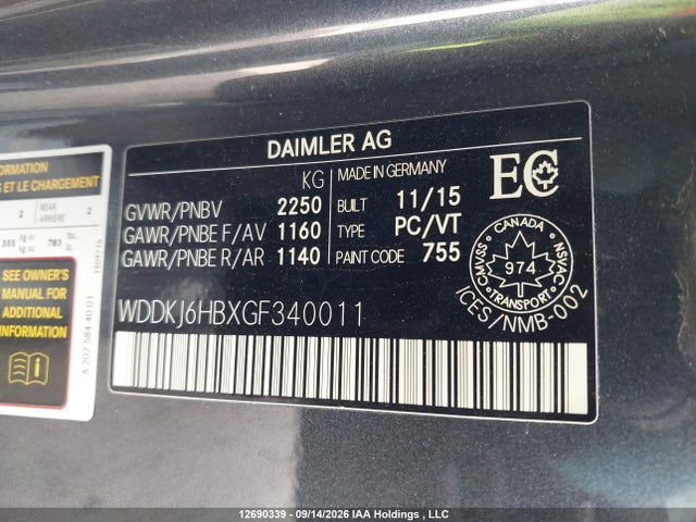 WDDKJ6HBXGF340011 Mercedes-Benz E 400 4matic