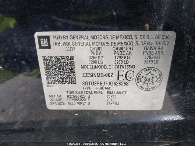 GMC Sierra 1500 Denali 2018 3GTU2PEJ7JG626258 Image 9
