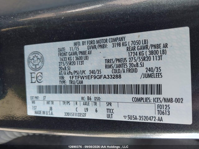 Ford F-150 Xlt 2016 1FTFW1EF9GFA33288 Image 19