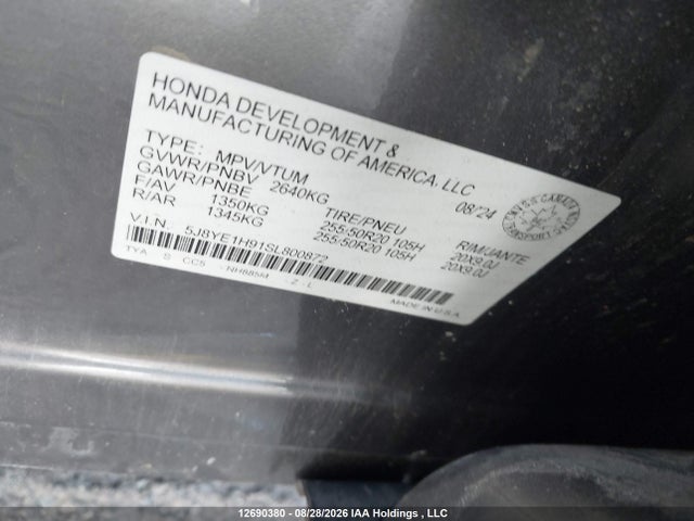 5J8YE1H91SL800872 Acura Mdx Platinum Elite A-spec