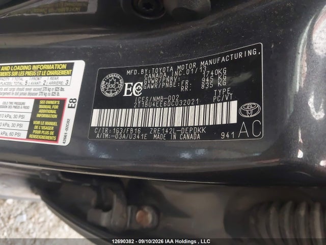 Продажа на аукционе авто 2013 Toyota Corolla, vin: 2T1BU4EE6DC032021, номер лота: 12690382